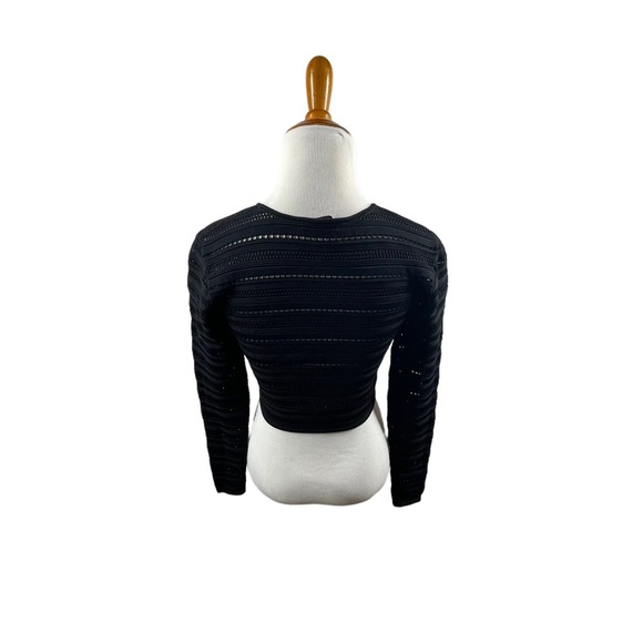 Ronny Kobo Black Textured Cropped Sweater - Picture 4 of 5